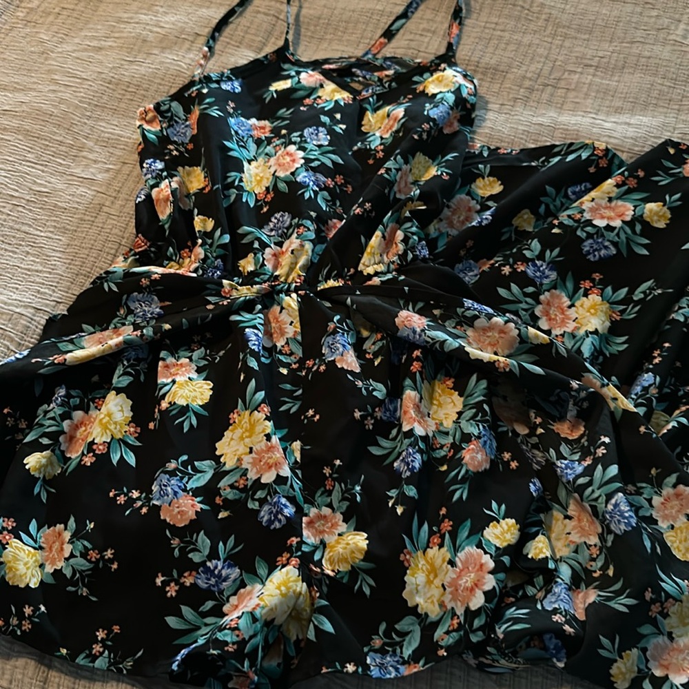 Size 7/8 short all dress with cape.  Shorts in front and train in back.